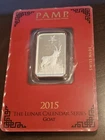 New Listing2015 Pamp Suisse 10 Gram Silver Bar Lunar Calendar Series - Goat OGP - STOCK