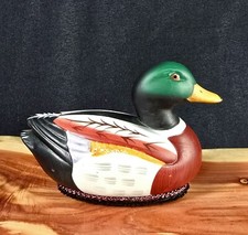 Vintage 5" Jasco Ceramic Porcelain Mallard Duck Lint Remover Brush Figurine
