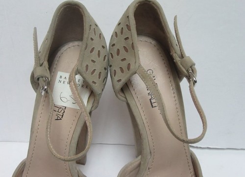 $935 GIAMBATTISTA VALLI bronceado gamuza plataforma recortada por láser talla 36,5 - Imagen 4 de 10