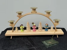 Erzgebirgische Volkskunst RICHARD GLAESSER German Wood Taper Candle Holder