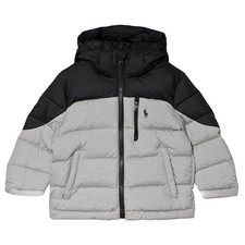 Polo Ralph Lauren Boy's Grey Two Tone Down Puffer Jacket Coat, Sz 2/2T 9982-1