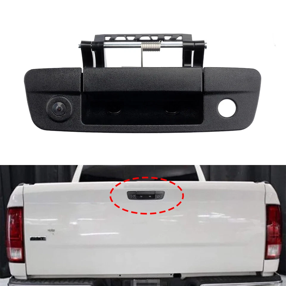 Fits For Ram 1500 2500 3500 Plastic Rear Door Handle With Camera Black Foto 3 de 4