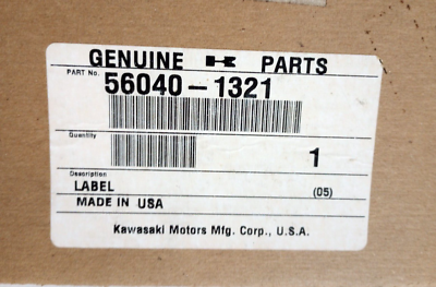 Kawasaki Brute Force, Prairie Maximum Load Warning Label NOS 56040