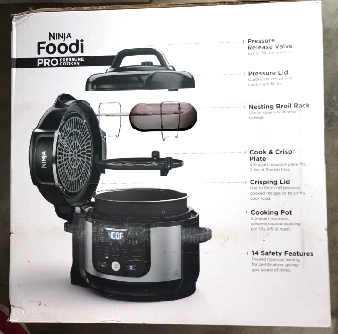 Ninja FD302 Foodi 11-in-1 Pro 6.5 qt. Pressure Cooker/Air Fryer Set New  Dmgd Box 622356564779