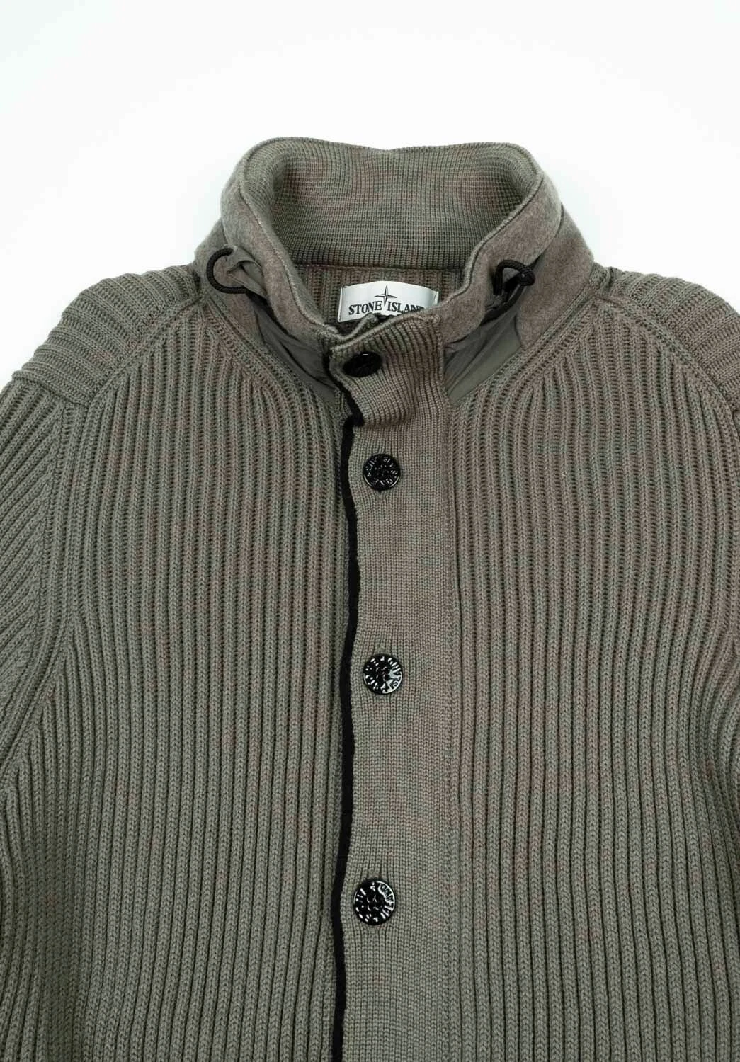 Stone Island giacca uomo maglia pesante cardigan cappuccio nascosto taglia XL