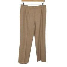 Womens Petite Size 12 12P Pendleton Tan Pure Wool Flannel Dress Trouser Pants
