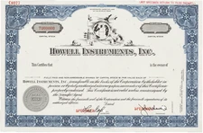 Howell Instruments, Inc. Stock Certificate