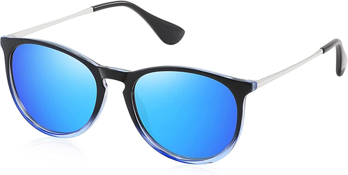 NEW Polarized Sunglasses Women Vintage Classic Retro Round Mirrored Frame Lens - Picture 38 of 38