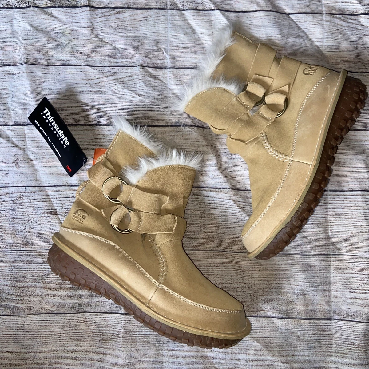 Sorel Tootega Tan Suede Winter Boots NL1460 261 Nwt 6.5 eBay