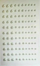 Craftbuddy US 110pcs Mixed Sizes 3,4,5mm Self Adhesive Ivory Pearl Gems, DIY