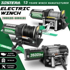 Electric Winch 2000LBS 3500LBS 6000LBS Winch Synthetic Rope UTV ATV BOAT
