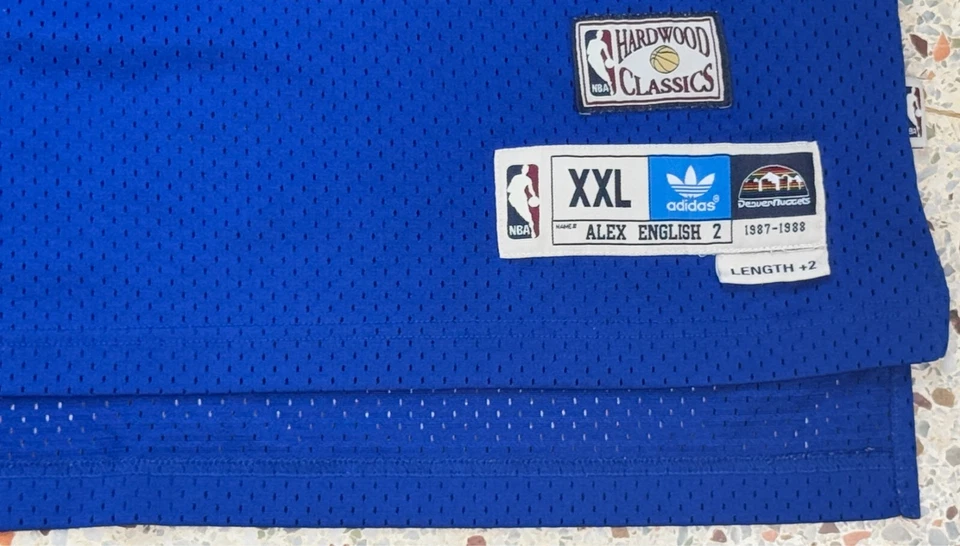 Adidas Hardwood Classics NBA Vtg Denver Nuggets #2 Alex English Jersey Size 2XL - Image 3 of 4