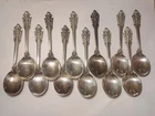Set of 12 Wallace Grande Baroque 6" Sterling Silver Soup Spoon 540 grms