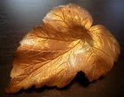 VINTAGE ESTATE SIGNED MIRIAM HASKELL GOLD TONE LEAF 2 5/8" BROOCH! G41847