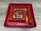 Vintage Royal Haeger USA Mid Century Red Drip Glaze Ceramic Ashtray R1786