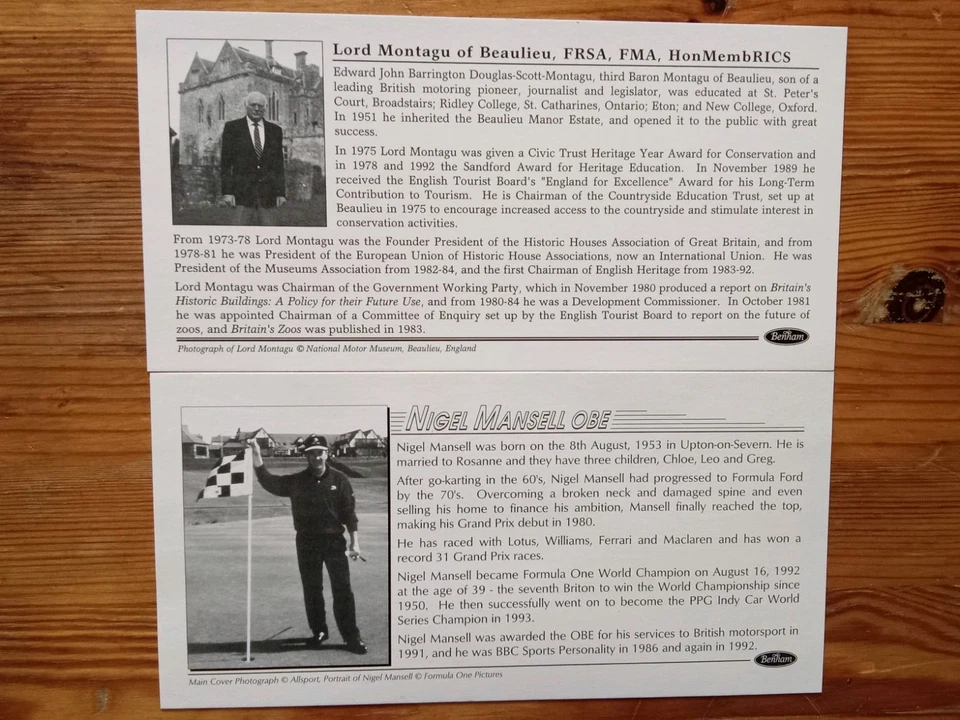 2 X Benham FDC signed Nigel Mansell & Lord Montagu SHS Silverstone/Beaulie (Ex) - Image 3 of 3