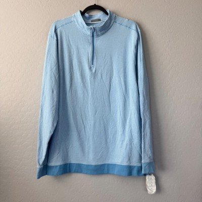 NWT Tasc Performance XXL Cloud 1/4 Zip Pullover Blue White Striped Long Sleeve