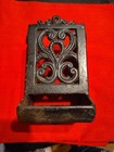 Vintage Cast Iron Match Stick Holder Striker DM H-2 Wall Mount Ornate 7” — photo 1