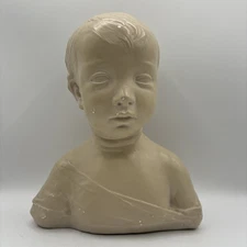 AUSTIN PRODUCTIONS Bust of a Child Sculpture Circa 1960 White Signed READ