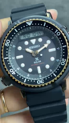 Rare SEIKO SNJ028 ARNIE Solar HB51-00A0 Diver's Black Dial Watch