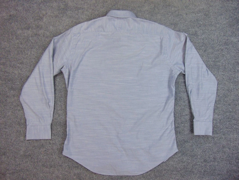 Camisa Neiman Marcus Para Hombre 16x32/33 Azul Gris Rayas Foto 3 de 4