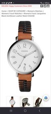 Fossil Jacqueline Watch Women ES4208 36mm Silver Analog Date Leather New Battery