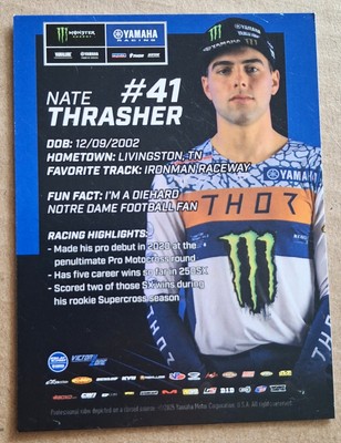 Nate Thrasher Signed #41 2025 Yamaha Blu Cru Trading Card