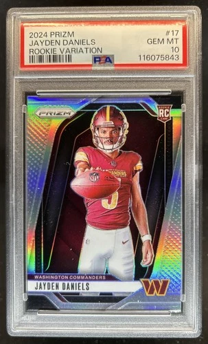 2024 Panini Prizm Jayden Daniels Rookie Variations RC VAR #17 Commanders PSA 10
