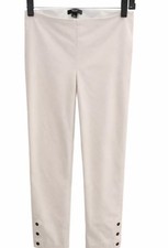 Simply Vera Vera Wang Beige Skinny Dress Pants Rayon Blend Button Accent Pull-On