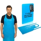 TYGA Store | Polythene Aprons - 100 Disposable Blue Flat Pack, Waterproof Aprons