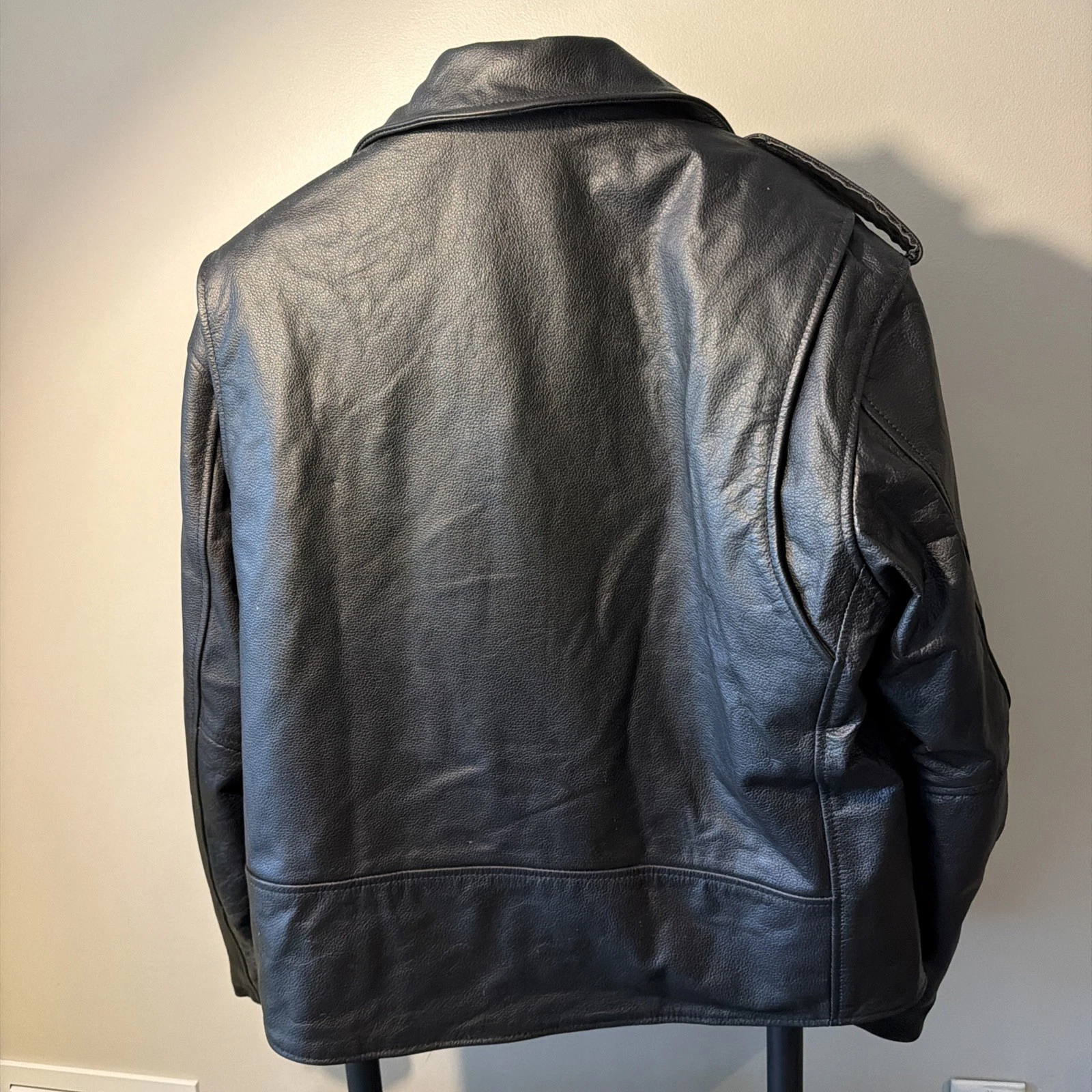 3XL Men’s Black Biker Jacket, Protective Pads, HWK MotorSports - product detail image 2