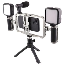 Aluminum Metal Handheld Cell Phone Tripod Video Cage Rig Stabilizer with Handles