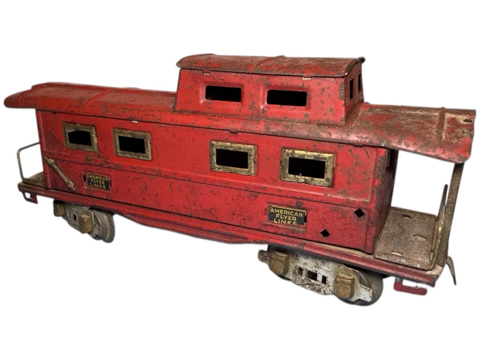 Lot Of 4 American Flyer Lines O Gauge Prewar Train Box Car Locomotive - Image 3 of 4