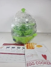 NIB MCM Green Transparent Eggspress Deluxe Electric Egg Cooker