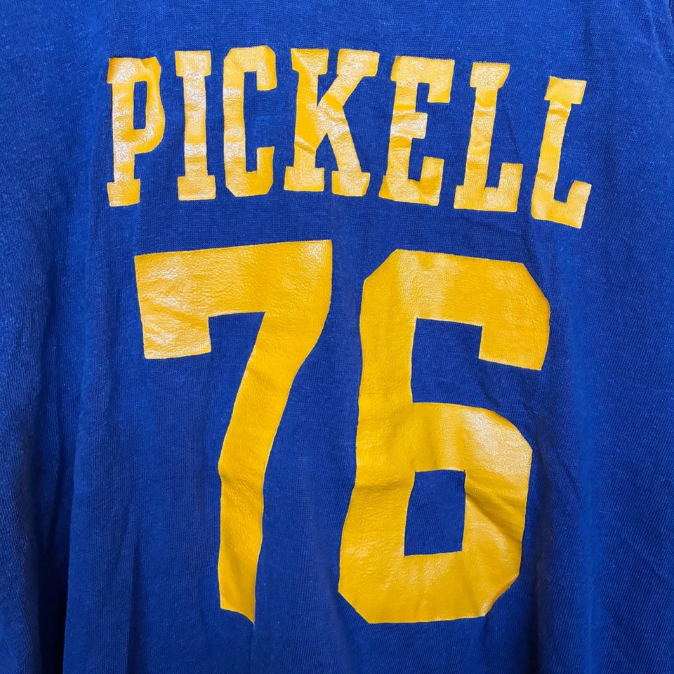 1970s Vintage CHAMPION BLUE BAR Long Sleeve T-shirt Pickell 76 Football Jersey Foto 3 de 4