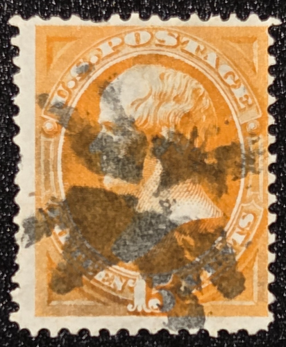 Scott 152, 15 cent, Bright Orange, Webster, w/fancy cancel BV $225.