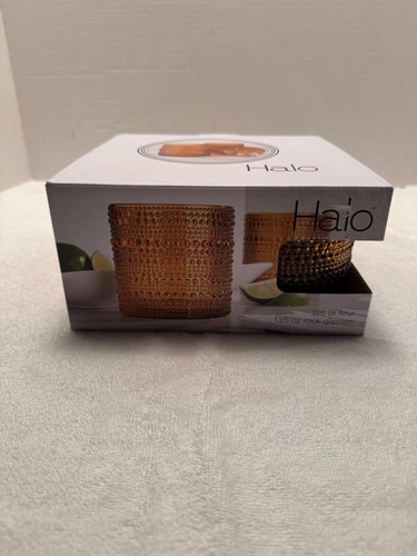 Halo Home Essentials Drinking Glasses Set of 4 Gold Amber *(Last week for sale)*