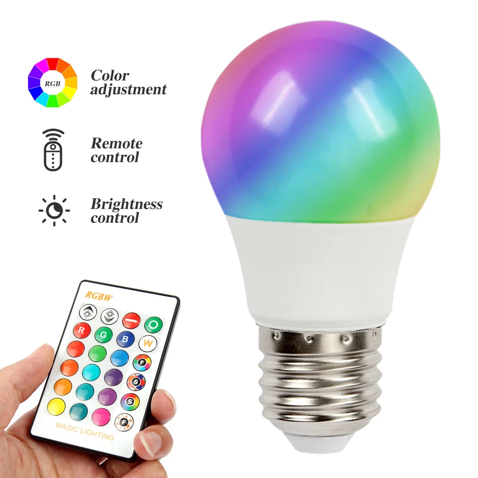 E27 RGB LED 16 Color Changing Magic Light Lamp Bulb with Wireless Remote Control - Image 2 of 4