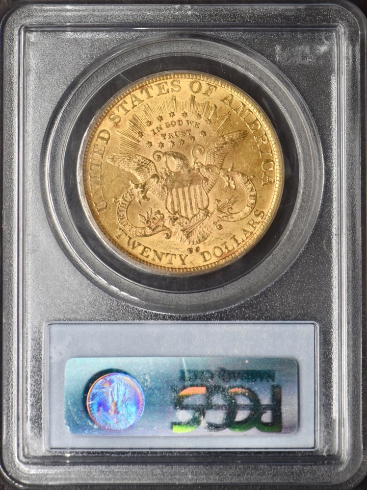 Águila doble cabeza libertad oro 1890-CC $20 - GRADUACIÓN PROFESIONAL AU58 - ✪COINGIANTS✪ Foto 2 de 2