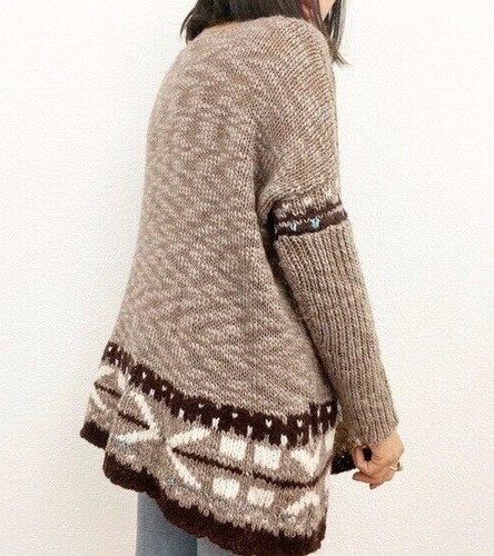 Free People Oversized Strickpullover Aztekenbraun Damen Größe XS Braun Pullover - Bild 3 von 12