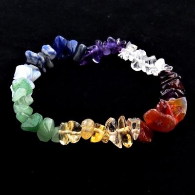 Chakra Armband Trommelstein Edelsteine flexibel TOP Steine 7 Chakren