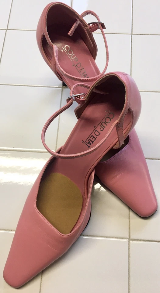 NEW Pink Leather COUP D’ETAT Women’s Size 10 Slingback High Heel Shoes - Image 4 of 4