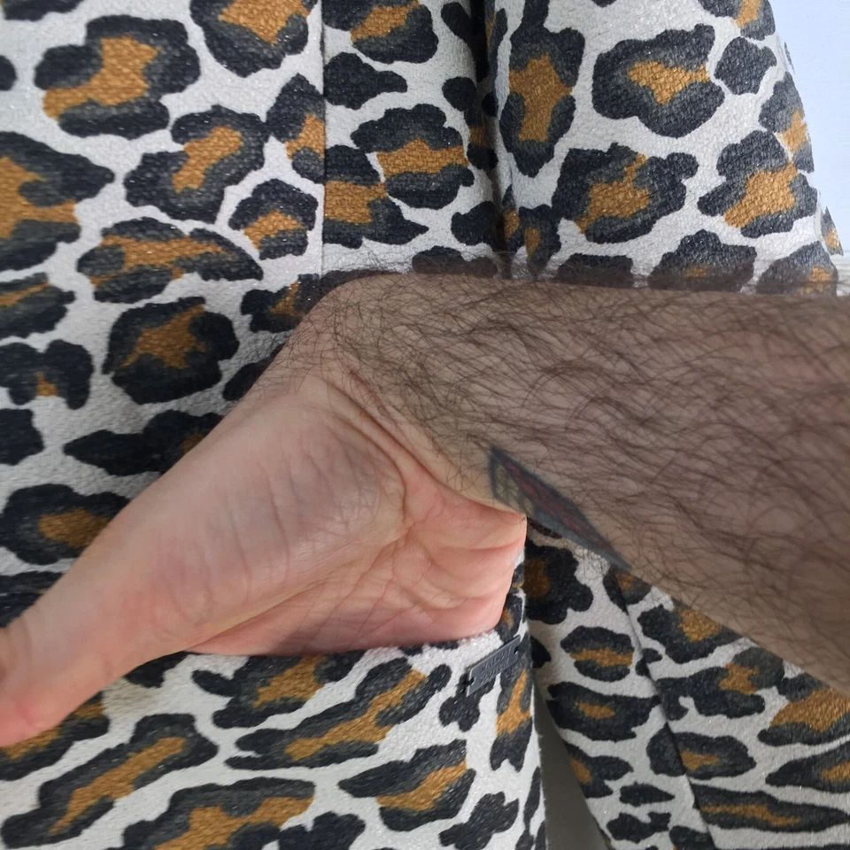 Abrigo mujer Maison Scotch talla 1 aus 10 beige leopardo manga larga algodón 105382 Foto 3 de 4