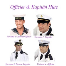 KAPITÄN HUT Karneval Fasching Seemann Matrose Kostüm Mütze Kopfbedeckung # F12