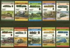 Tuvalu-Nanumea Scott# 1-10, Locomotives - Set of 10 Pairs, VF MNH, NO FAULTS