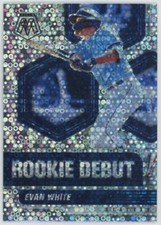 2021 Panini Mosaic Evan White Rookie Debut Quick Pitch Silver Prizm Mariners RC