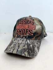 Vtg Camo Bass Pro Shop Hunting Trucker Hat Strapback Dad Cap Vintage
