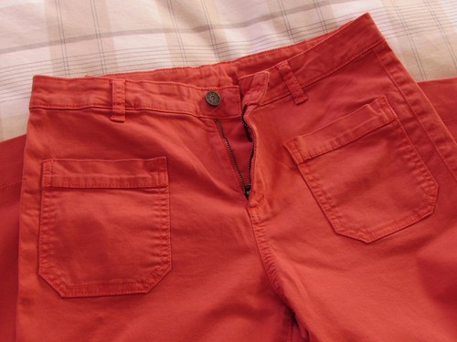 Pantaloni Benetton rosso arancio taglia 44 a zampa d'elefante. | eBay