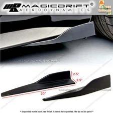 20" Universal Fit Add-On Side Skirt Rear Wind Blades Winglet Wings Pair Urethane