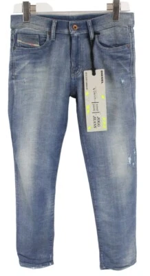 Diesel Stapphy-N.E. Jogg 0800B Jeans Damen W26 Zerrissen Whiskers Neu Blau - Bild 1 von 4